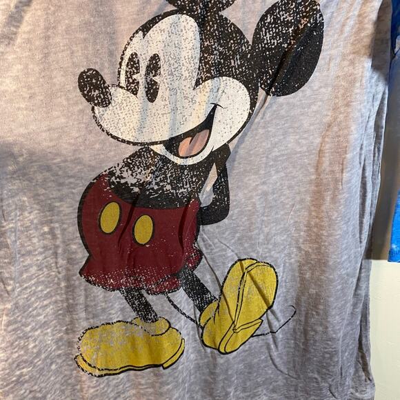 Walt Disney World Mickey Mouse Distressed Tee Shirt Size XL Blue Gray - Picture 2 of 8